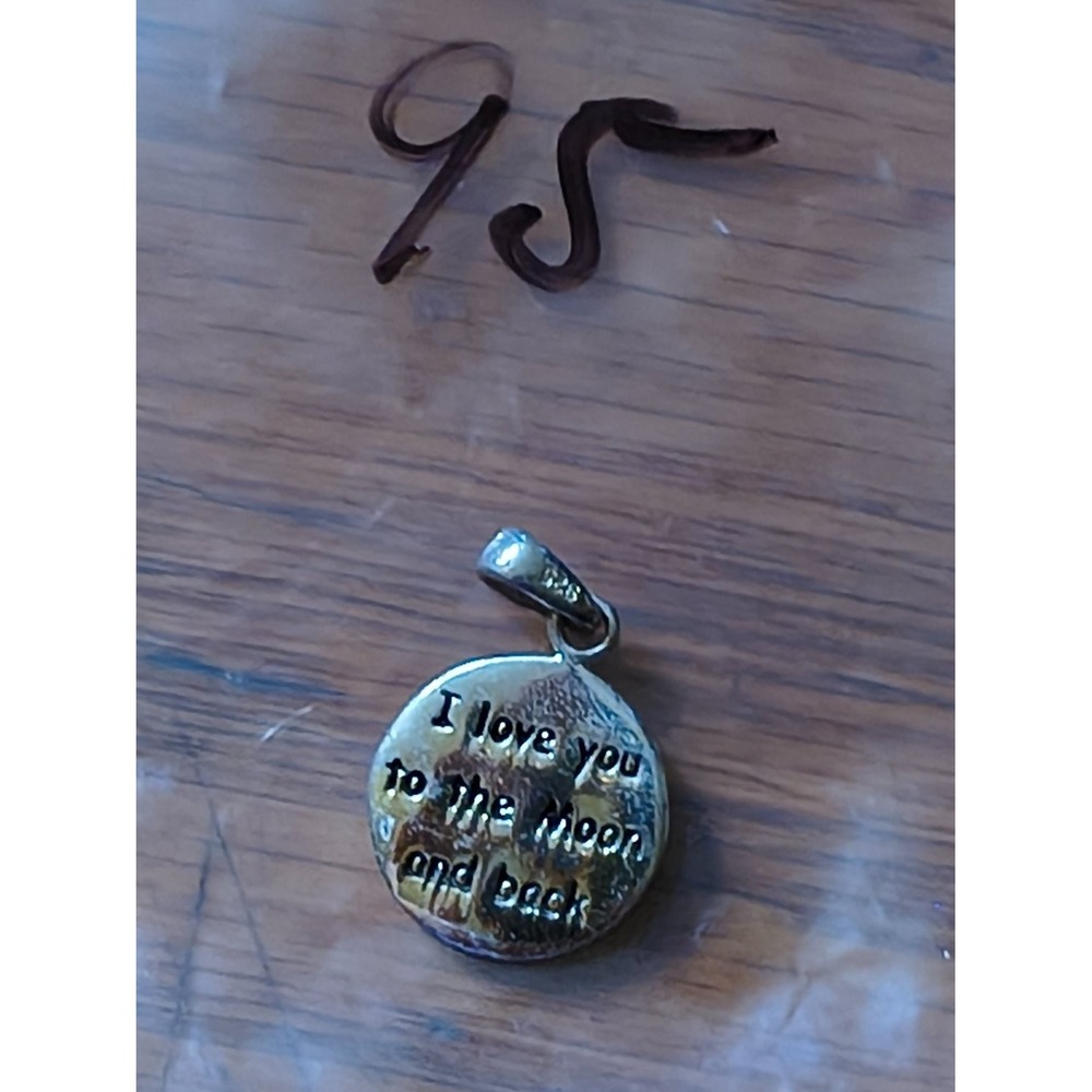 925 Sterling Silver Celestial Moon Star I Love You to the Moon and Back Pendant